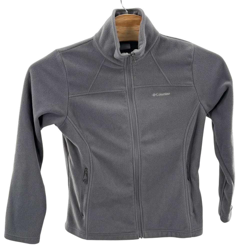 Columbia Fleece Jacket Full Zip Gorpcore hiking Lightweight Gray Interchange L